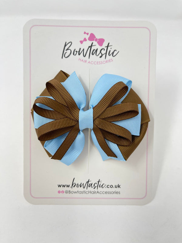 3.5 Inch Loop Bow - Turftan & Blue Topaz