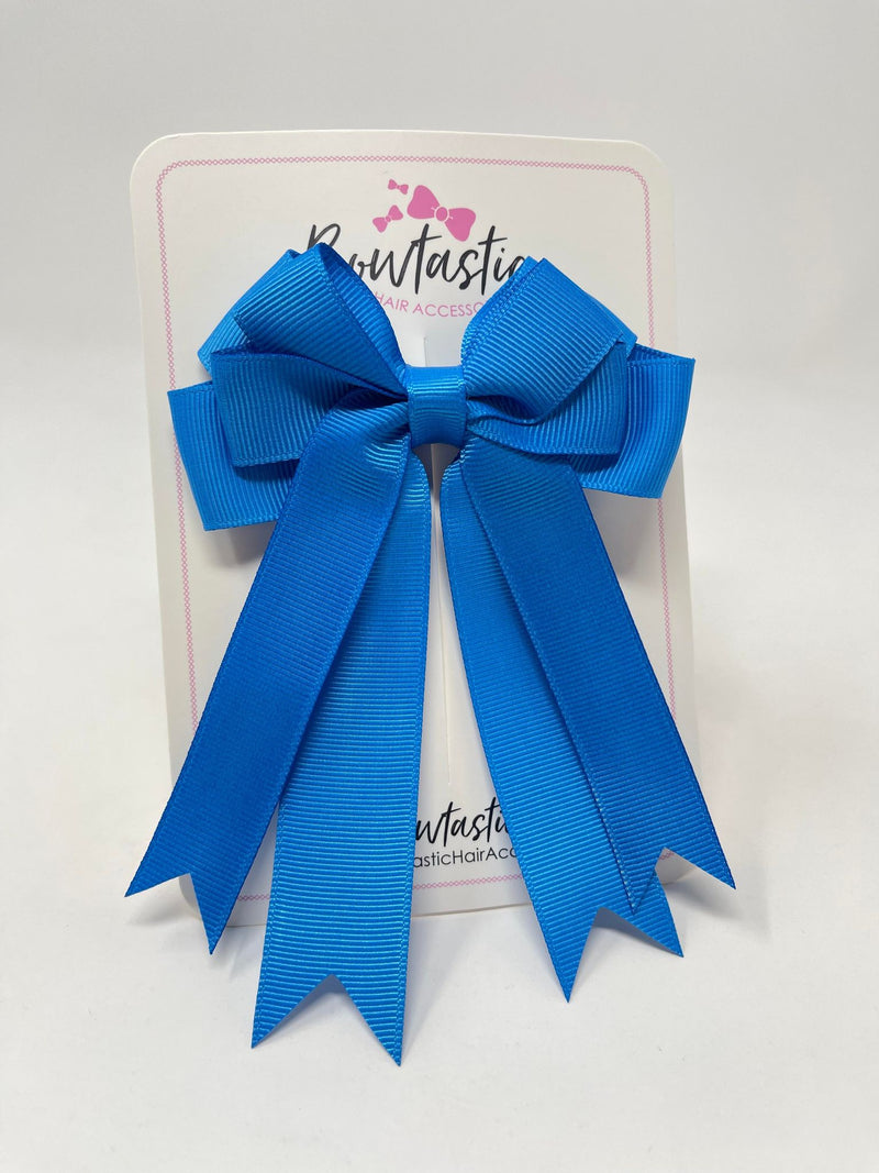 4 Inch Double Tail Bow - Aegean Blue