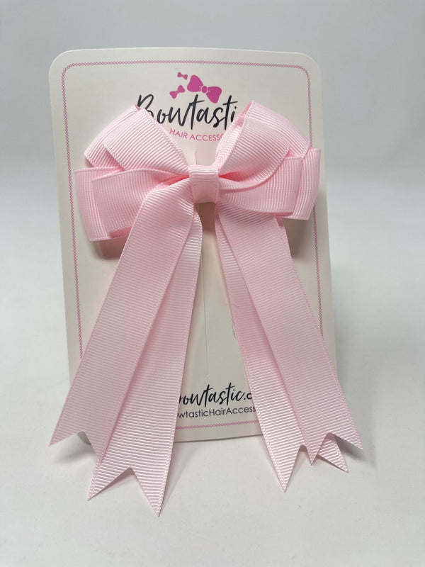 4 Inch Double Tail Bow - Powder Pink