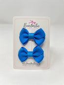 2 Inch Flat Bows Style 2 - Aegean Blue - 2 Pack