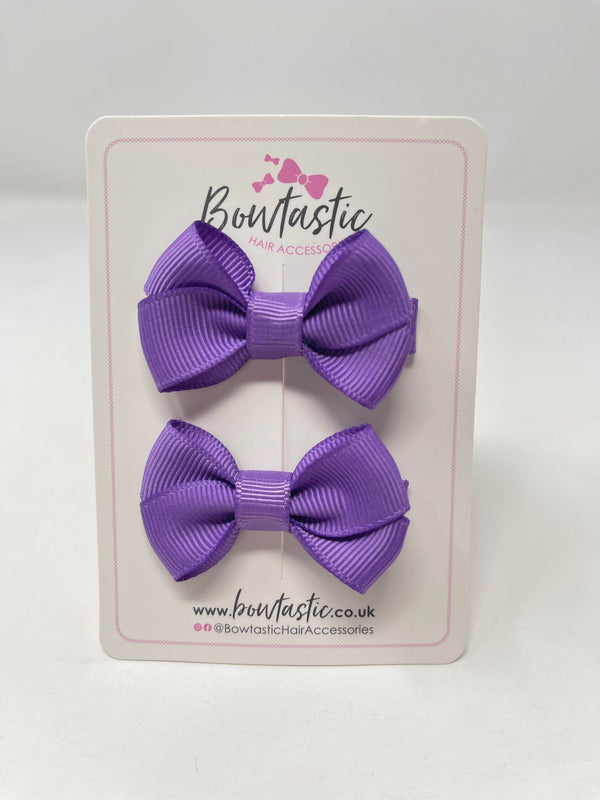 2 Inch Flat Bows Style 2 - Grape - 2 Pack