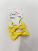 1.75 Inch Bow Thin Elastic - Yellow Gingham - 2 Pack