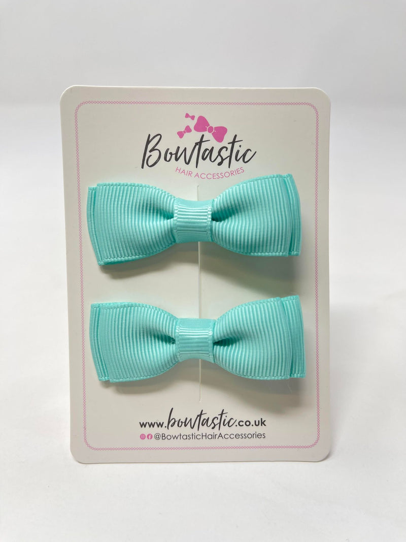 1.75 Inch Bows - Aqua - 2 Pack