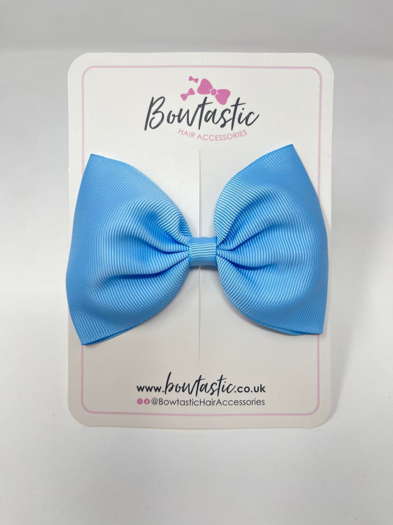 4.5 Inch Tuxedo Bow - Blue Mist