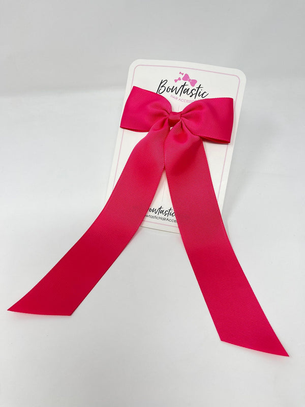 XL 4 Inch Tail Bow - Camellia Rose