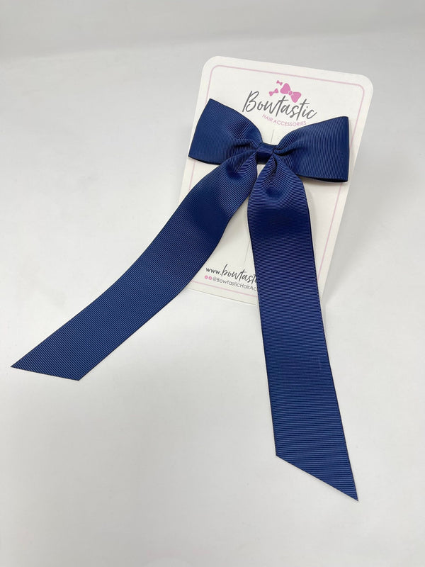XL 4 Inch Tail Bow - Navy