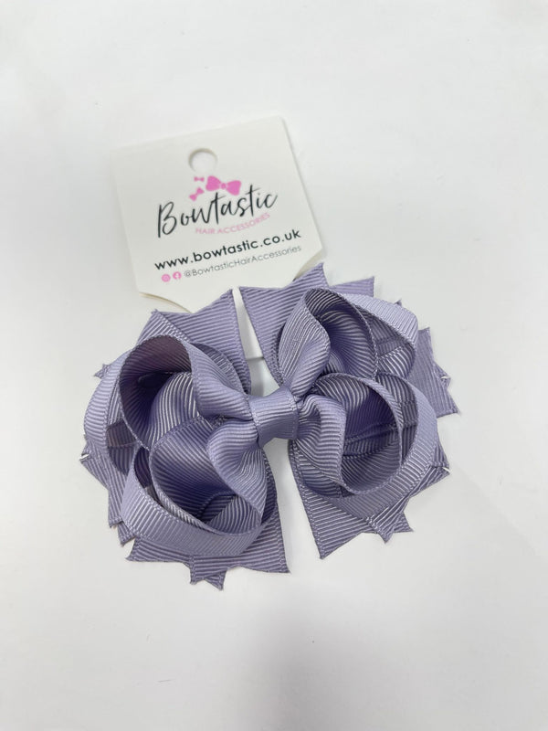 3.5 Inch Ring Bow Thin Elastic - Thistle