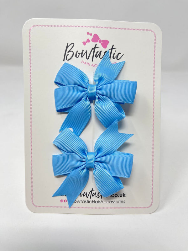 2.75 Inch Pinwheel Bow - Capri Blue - 2 Pack