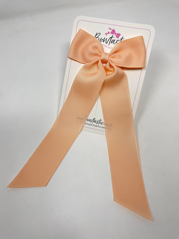 XL 4 Inch Tail Bow - Petal Peach