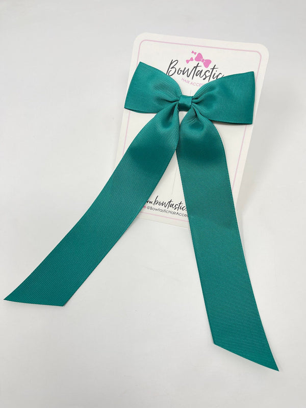 XL 4 Inch Tail Bow - Jade Green