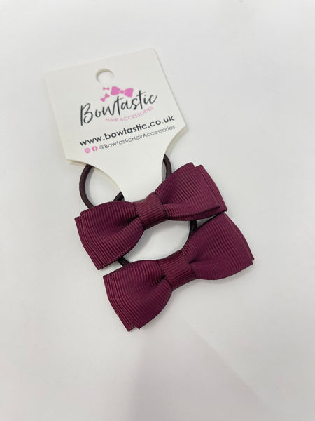 1.75 Inch Bow Thin Elastic - Burgundy - 2 Pack