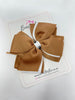 5 Inch Layer Bow - Brown & White