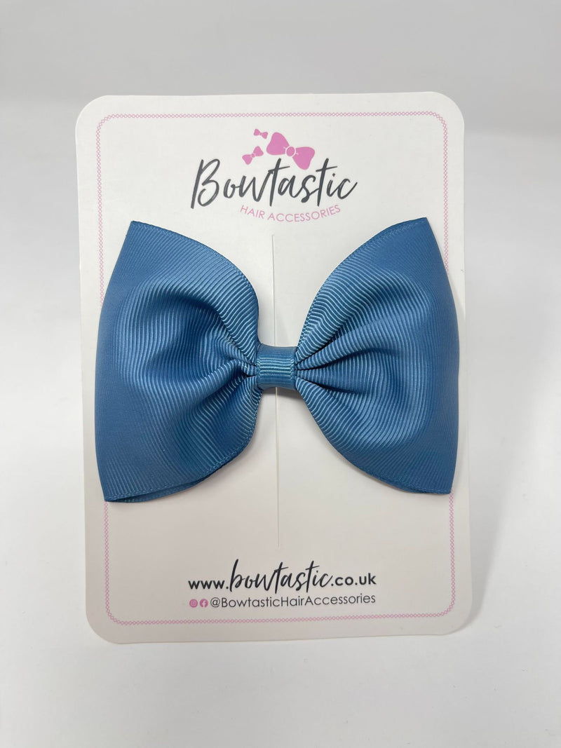 4.5 Inch Tuxedo Bow - Antique Blue