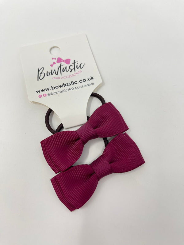 1.75 Inch Bow Thin Elastic - Wine - 2 Pack