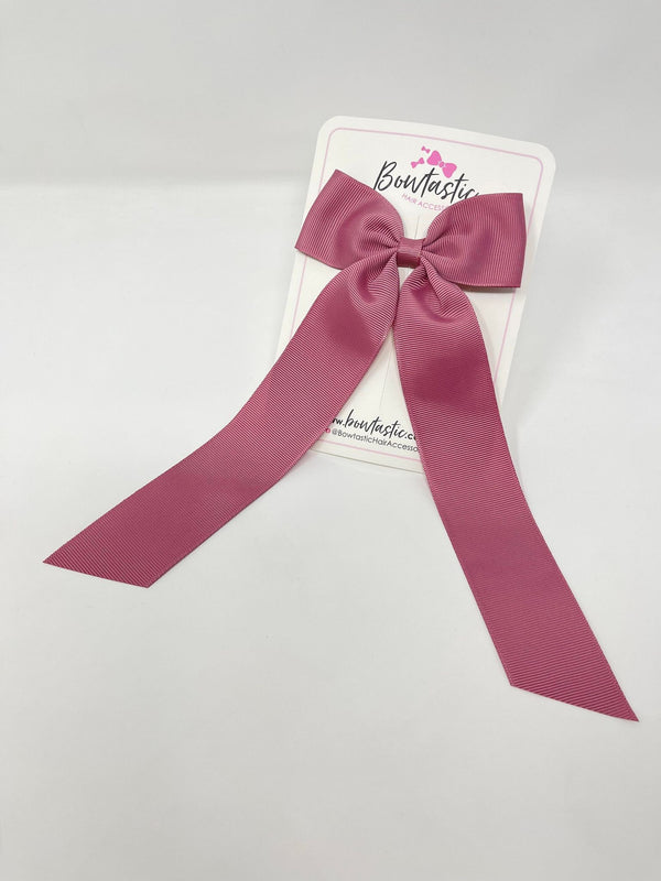 XL 4 Inch Tail Bow - Rosy Mauve