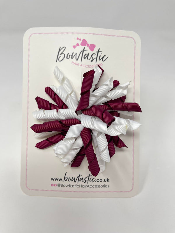 3.5 Inch Corker Bow - Wine & White