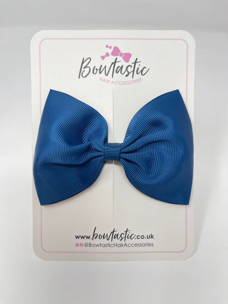 4.5 Inch Tuxedo Bow - Light Navy