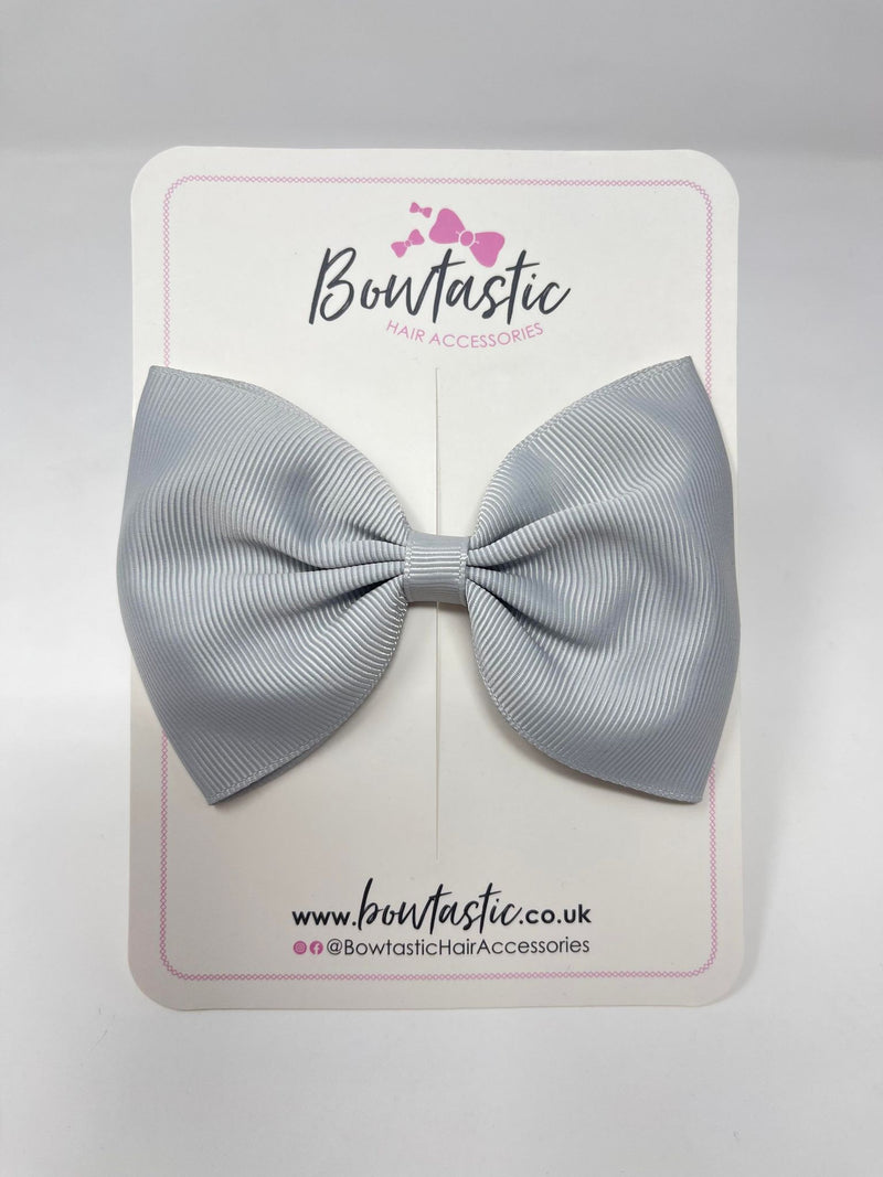 4.5 Inch Tuxedo Bow - Shell Grey