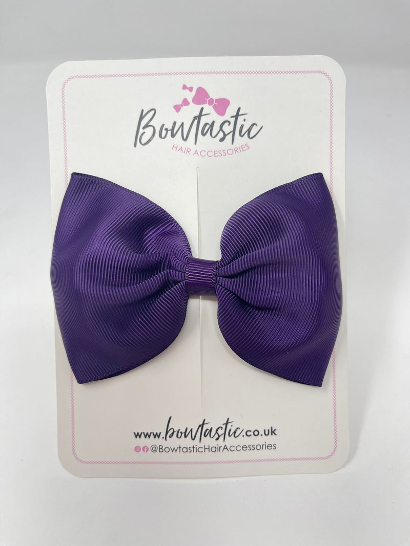 4.5 Inch Tuxedo Bow - Plum