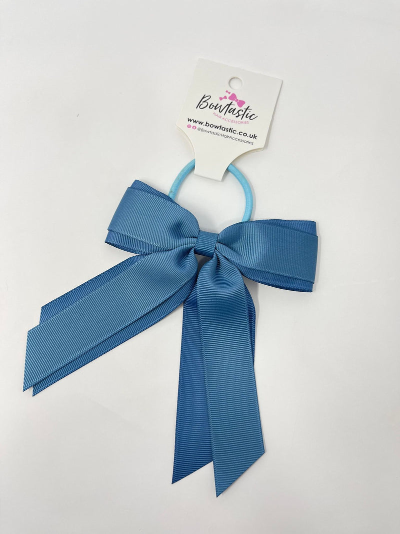 4.5 Inch Tail Bow Bobble - Antique Blue