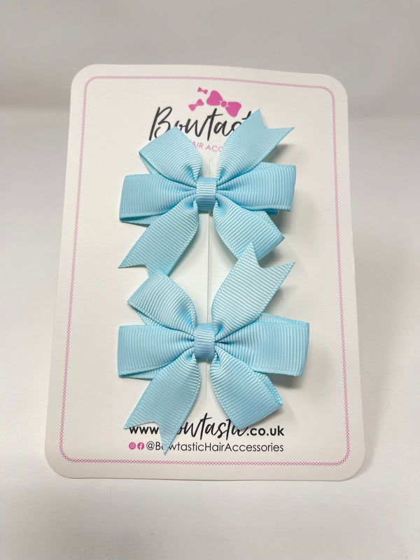 2.75 Inch Pinwheel Bow - Light Blue - 2 Pack