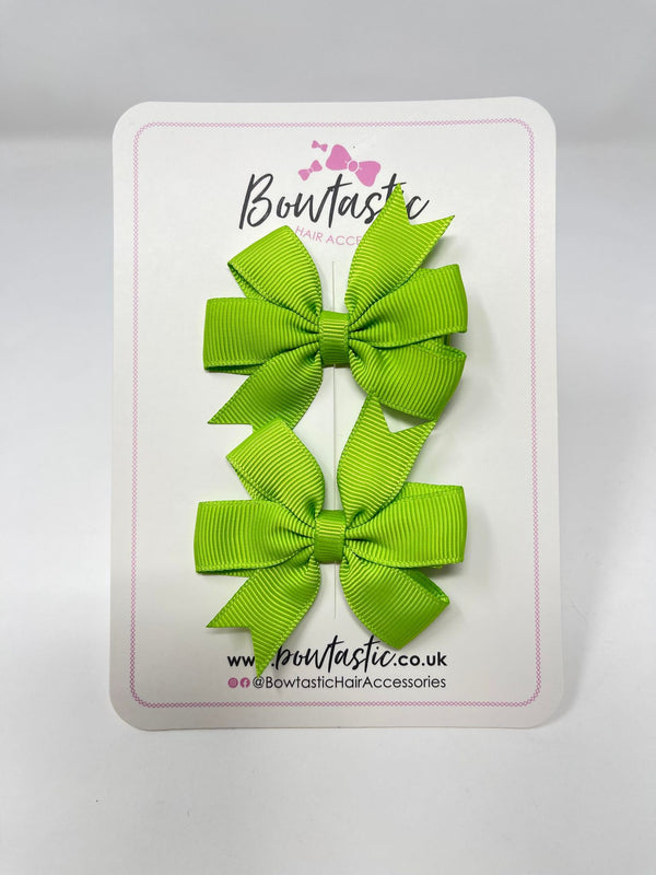 2.75 Inch Pinwheel Bow - Apple Green - 2 Pack