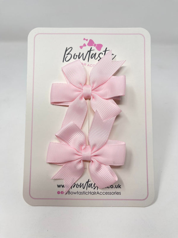 2.75 Inch Pinwheel Bow - Powder Pink - 2 Pack