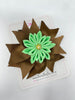 4.5 Inch Flower Bow - Brown & Mint Green
