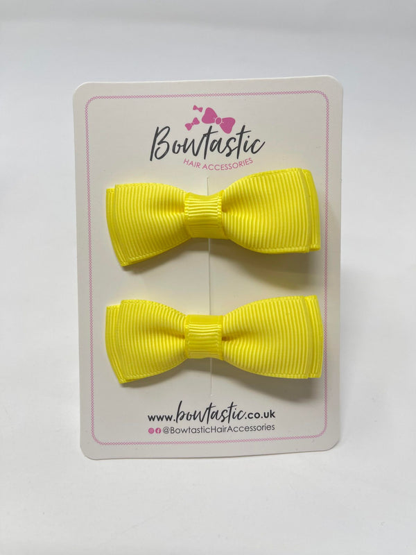 1.75 Inch Bows - Lemon - 2 Pack