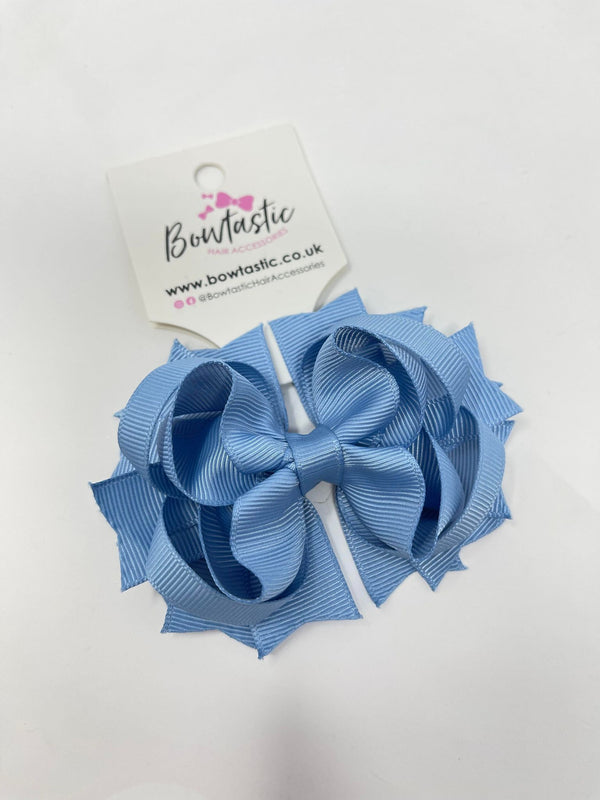 3.5 Inch Ring Bow Thin Elastic - French Blue