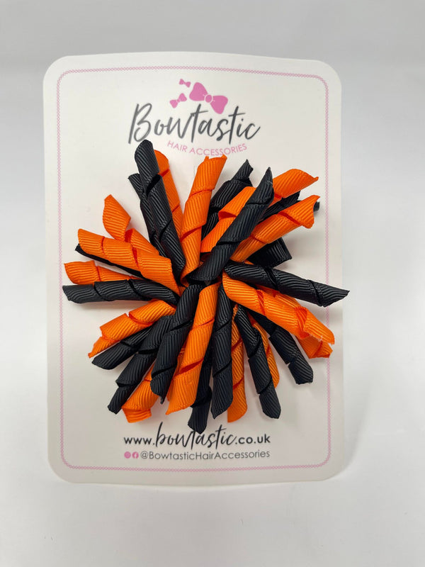 3.5 Inch Corker Bow - Black & Orange