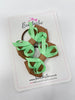 2.5 Inch Bow Thin Elastic - Golden Brown & Mint Green - 2 Pack