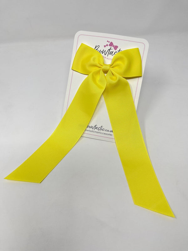 XL 4 Inch Tail Bow - Lemon