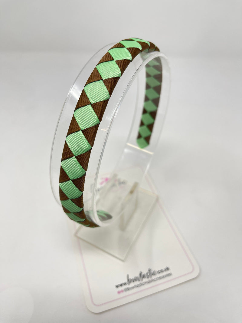 Alice Band - Brown & Mint Green