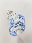 2.5 Inch Flat Bow Thin Elastic - Light Blue & White Gingham - 2 Pack