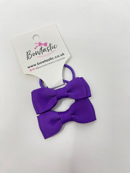 1.75 Inch Bow Thin Elastic - Purple - 2 Pack