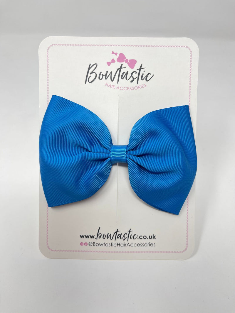 4.5 Inch Tuxedo Bow - Aegean Blue