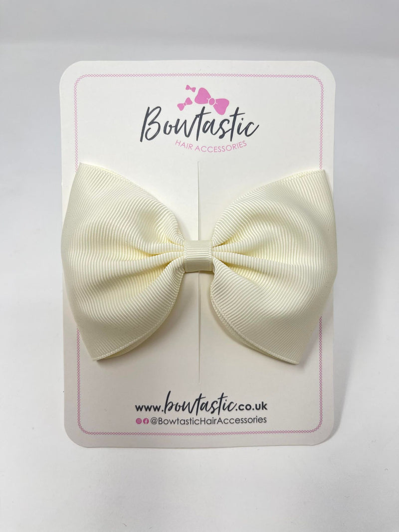 4.5 Inch Tuxedo Bow - Antique White