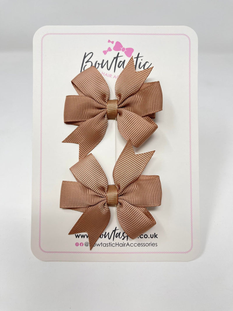 2.75 Inch Pinwheel Bow - Natural - 2 Pack