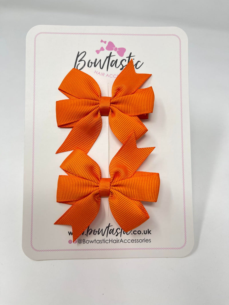 2.75 Inch Pinwheel Bow - Russet Orange - 2 Pack