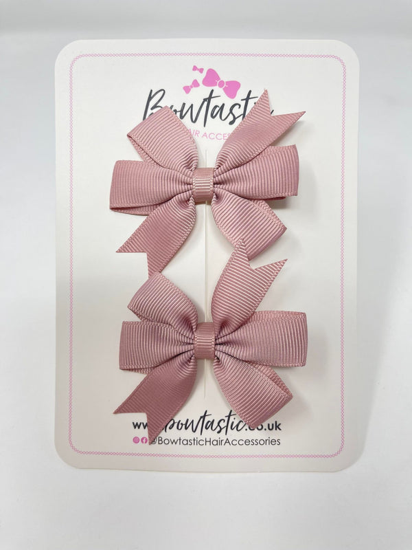 2.75 Inch Pinwheel Bow - Antique Mauve - 2 Pack