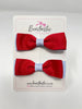 2.75 Inch Flat Bows - Red & Bluebell - 2 Pack