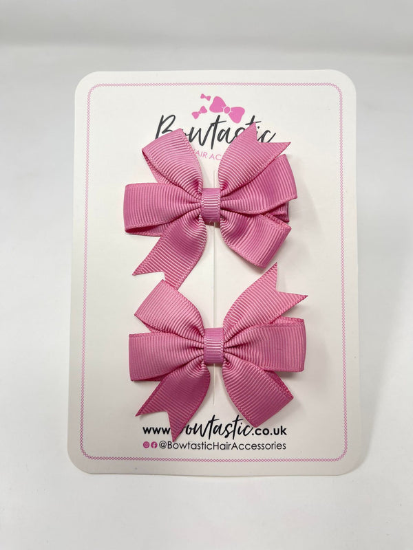 2.75 Inch Pinwheel Bow - Wild Rose - 2 Pack