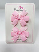 2.75 Inch Pinwheel Bow - Pearl Pink - 2 Pack