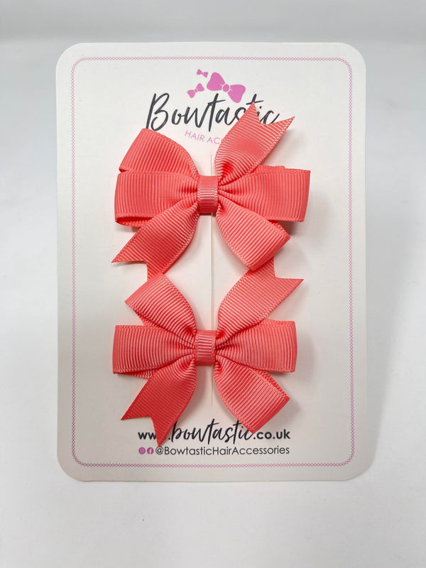 2.75 Inch Pinwheel Bow - Light Coral - 2 Pack