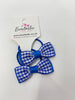 1.75 Inch Bow Thin Elastic - Royal Blue Gingham - 2 Pack