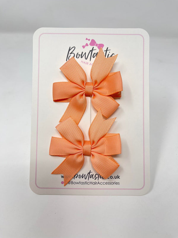 2.75 Inch Pinwheel Bow - Peach - 2 Pack