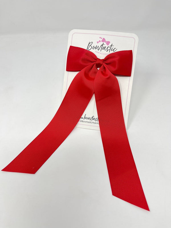XL 4 Inch Tail Bow - Hot Red