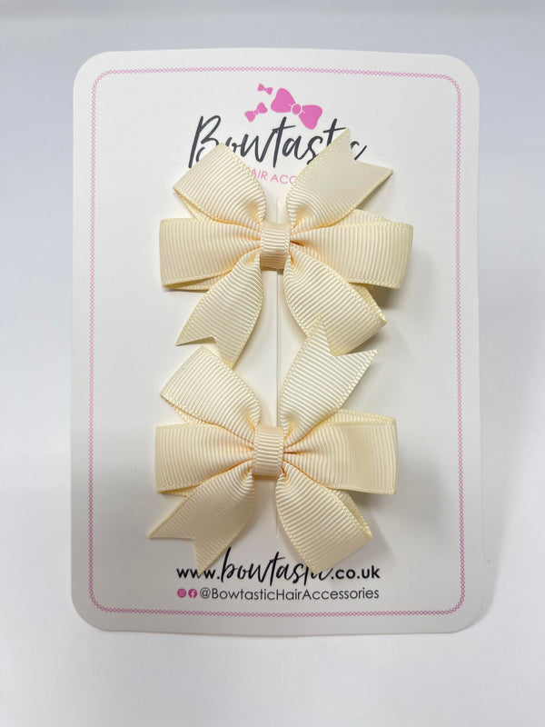 2.75 Inch Pinwheel Bow - Cream - 2 Pack