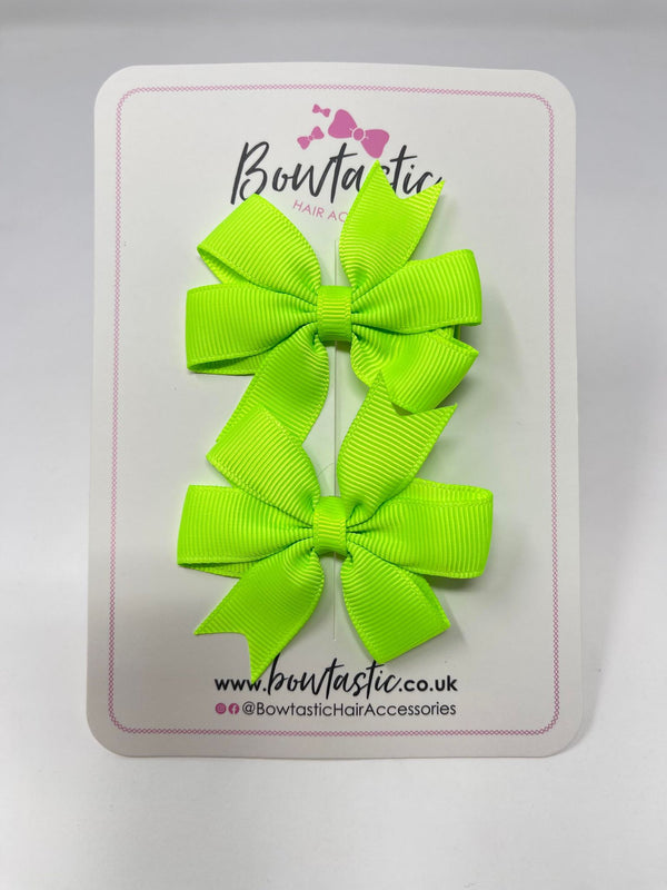 2.75 Inch Pinwheel Bow - Key Lime - 2 Pack